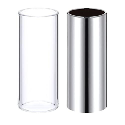 KOMUNJ Slide - Set di 2 Guide in Vetro e Acciaio Inox per Chitarra Basso