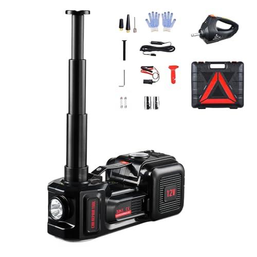 VEVOR Cric Elettrico per Auto 5T con Gonfiatore, Chiave a Percussione e Luce LED