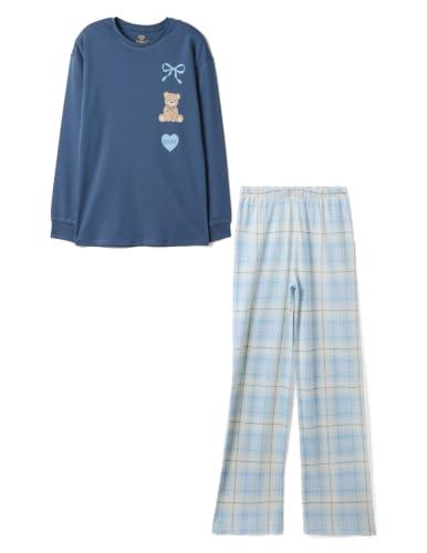 OVS Kids Pigiama Blu in Puro Cotone Organico con Orsetto per Bambina