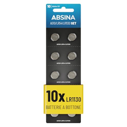 ABSINA 10x LR1130 AG10 Batterie Alcaline