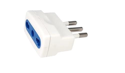 Naturì Set di 1 Adattatore Elettrico con Spina 10A e Presa Bivalente Bipasso 10/16A