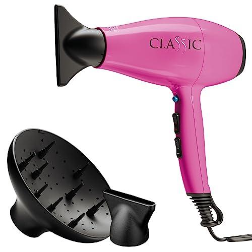 Gama Italy Professional Asciugacapelli Professionale - Motore Italiano AC a Lunga Durata - 2200 W - Design Elegante e Ergonomico - Made in Italy (Fucsia)