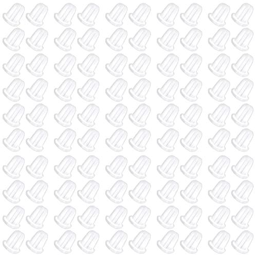 100 Pezzi Ferma Orecchini in Silicone Trasparente
