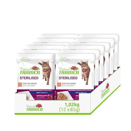 Natural Trainer Sterilised Salmone - Cibo Umido per Gatti Sterilizzati