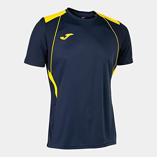 Maglia a Manica Corta Uomo Championship VII Blu Navy Giallo Joma