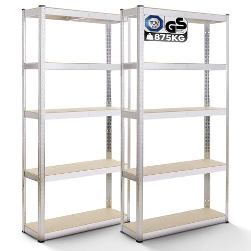 AREBOS Set di 2 Scaffali per Carichi Pesanti - 180x90x40 cm, Portata 875 kg