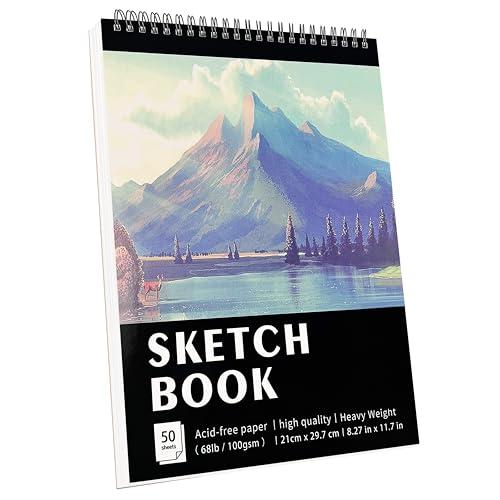KINSPORY Album da Disegno A4 - 50 Fogli di Carta Schizzo 100g/m²