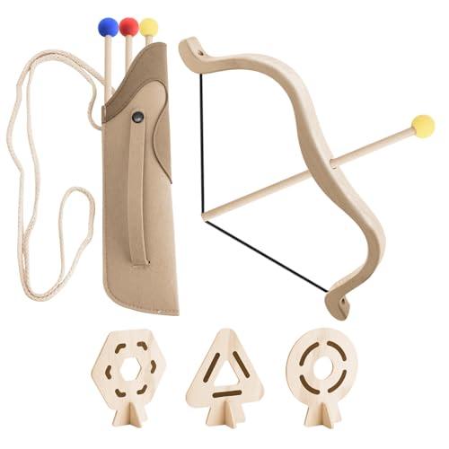 Set Arco e Frecce in Legno per Bambini con Bersagli