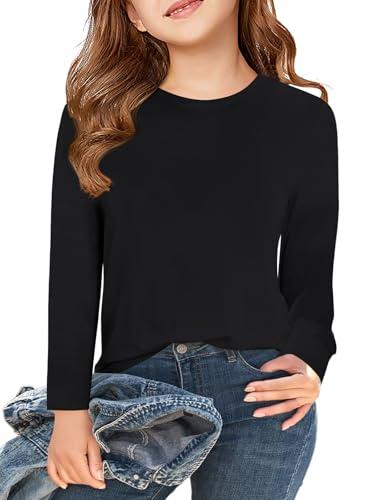 Haloumoning Maglietta a Maniche Lunghe da Ragazza - Nero, 9-10 Anni