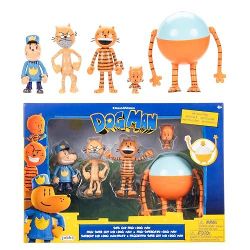Dog Man Set Multipack Action Figures - Personaggi Articolati Ufficiali Jakks Pacific