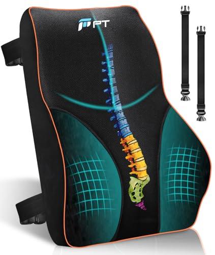 POOTACK Cuscino Lombare Ergonomico in Memory Foam per Sedia Ufficio, Auto e Gaming