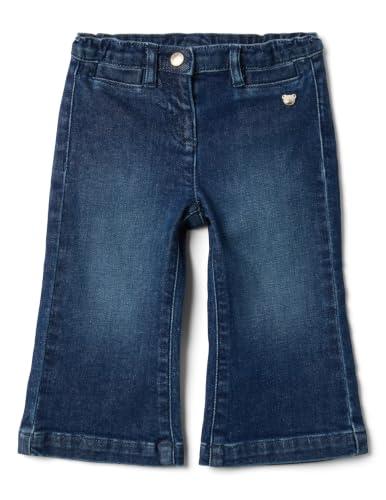 OVS Kids Jeans Flare Blu in Cotone Elasticizzato con Bottone Orsetto per Bimba