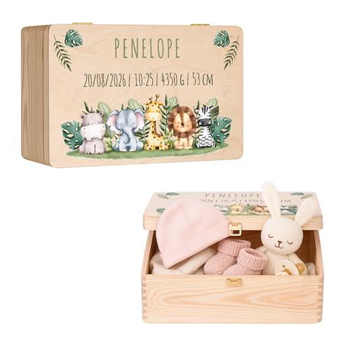 Maverton Scatola Ricordi Neonato Personalizzata in Legno Naturale