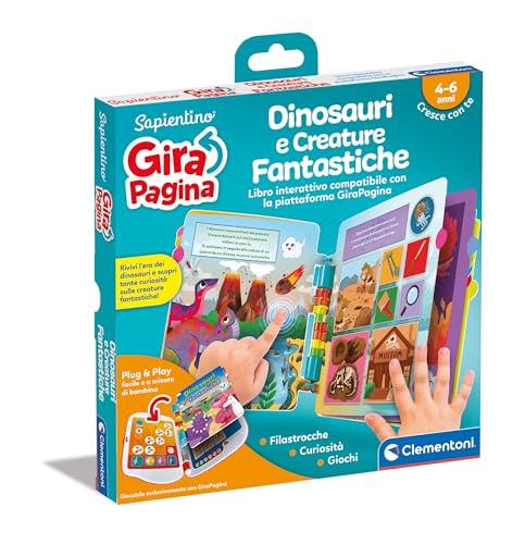 Clementoni - Sapientino Girapagina, Dinosauri e Creature Fantastiche, Libro Interattivo Bambini