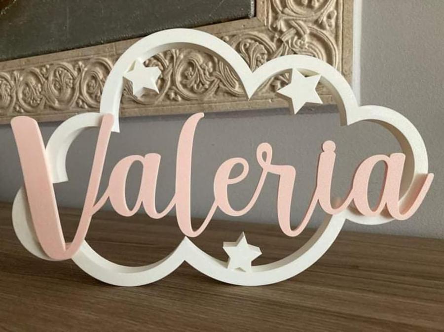 Nuvola Decorativa Personalizzata con Nome - Scegli il Tuo Colore