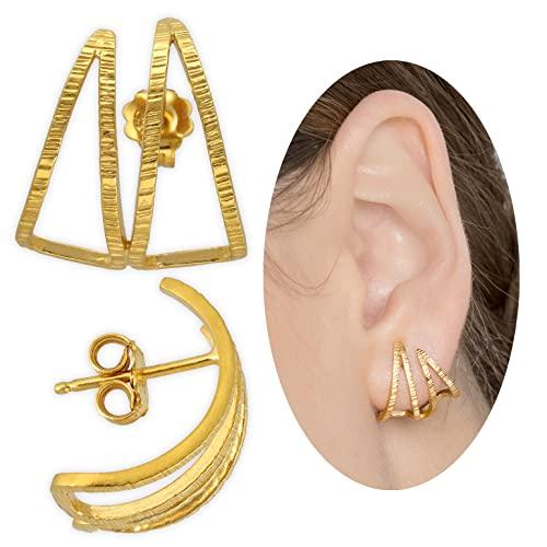 Orecchini in argento sterling huggie orecchini in orecchini insoliti orecchini ipoallergenici orecchini a triangolo orecchini geometrici