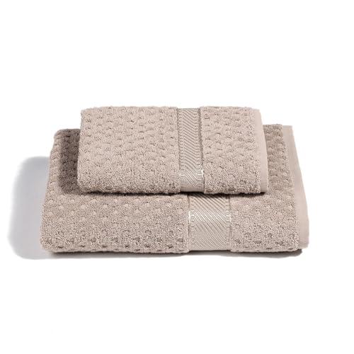 Caleffi - Set Asciugamani Bagno Viso e Bidet in Cotone Jacquard