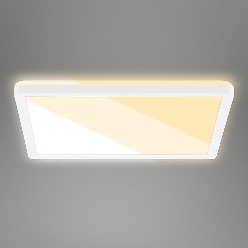 Briloner Leuchten Plafoniera LED Quadrata con Retroilluminazione, 18W, CCT