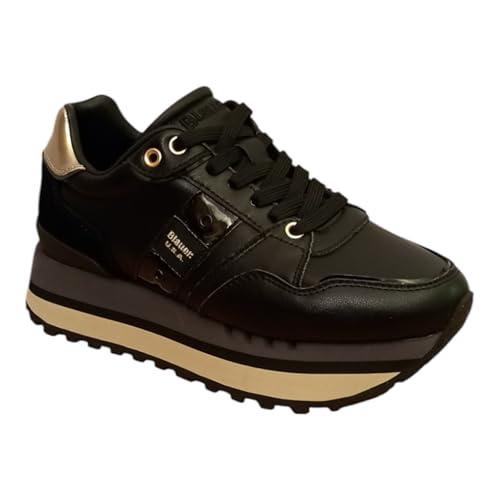 Blauer, F4EPPS01, Sneakers Platform, Moda Fashion Donna (Black, Sistema Taglie Calzature EU, Adulto, Numero, Media, 41)