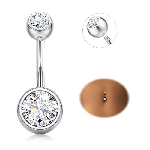 Diamday Piercing Ombelico in Titanio G23 con Zircone Cubico