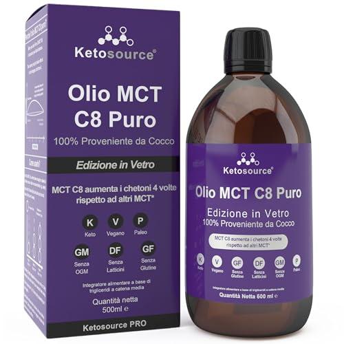 Olio MCT C8 Puro Ketosource® - Energia e Chiarezza Mentale dal Cocco