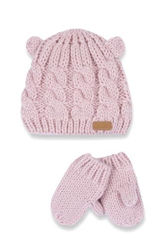 Chicco Set Cappellino e Guanti in Tricot di Cotone Rosa 1-3 Mesi