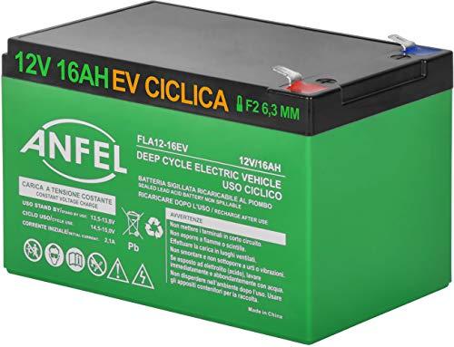 Batteria al Piombo AGM 12V 16Ah Ciclica per Veicoli Elettrici