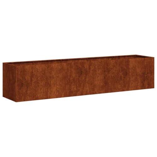 vidaXL Fioriera Arrugginita 200x40x40 cm in Acciaio Corten, vaso per piante, supporto per piante, letto rialzato, supporto per fioriera