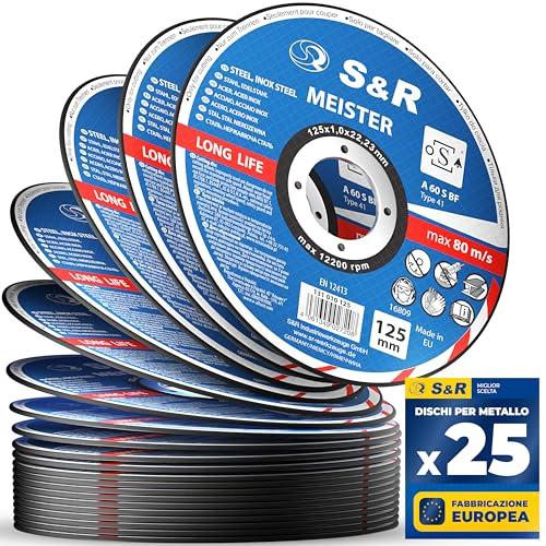 S&R Dischi da Taglio per Metallo, Ferro e Acciaio Inox, 125 x 1 mm - Set da 25 Pezzi