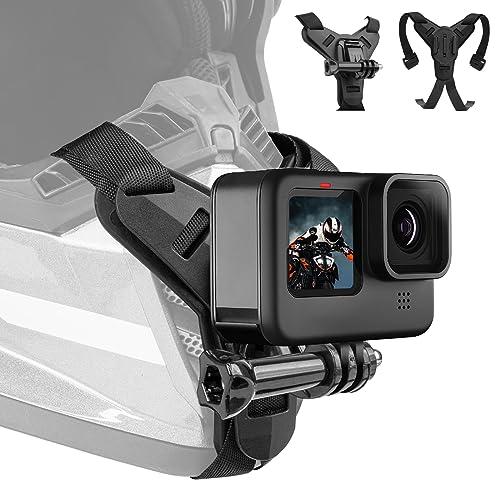 Adaptom Supporto per Casco Moto Mento per GoPro e Action Cam