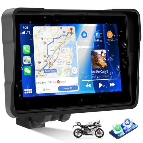 CAMECHO [2025] Carplay Motorbike Navi: Navigatore impermeabile per moto con schermo touch HD da 5 pollici