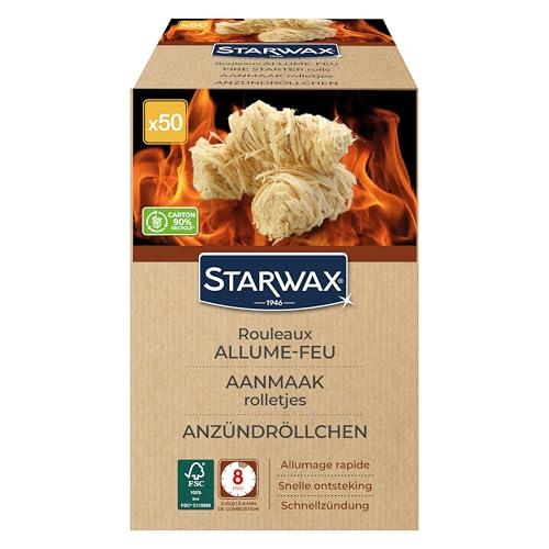 STARWAX - Rotoli accendifuoco per barbecue, camino e stufa - composizione naturale - accensione rapida - pulito e senza odore - 500gr