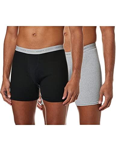 Hanes Red Label Boxer Briefs - 2 Pack - Medium - Black/Grey
