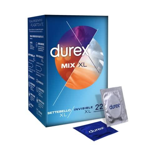 Durex Combo Mix XL - Preservativi Extra-Large, Settebello XL e Invisible XL, 22 Profilattici