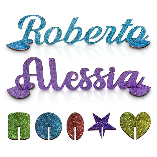 Nome in Legno Personalizzato da Appendere o da Appoggio - Scritta Battesimo, Prima Comunione, Laurea ecc