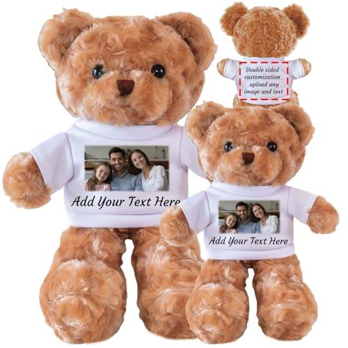 Orsacchiotto personalizzato con foto e testo, peluche personalizzato, regalo per fidanzata, fidanzato, San Valentino, compleanno, Natale