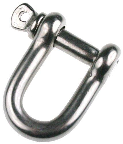 Grillo a D in acciaio inox AISI 316 - 12 mm