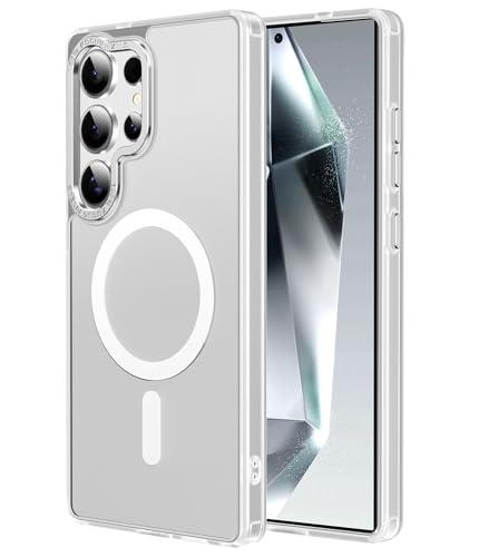 Custodia compatibile con Samsung Galxy S22: [pulsanti senza sforzo] traslucida opaca sottile antiurto anti-impronte per Samsung S22 custodia, bianco