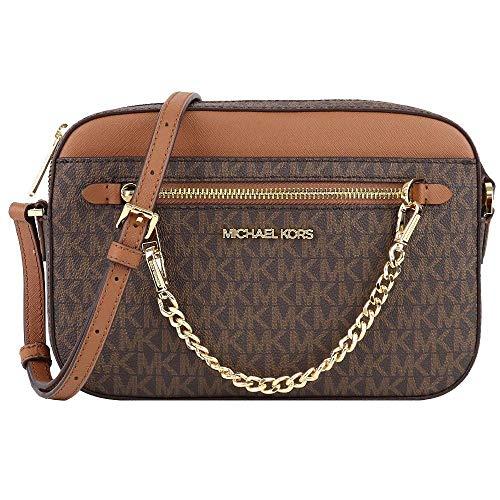 Michael Kors Jet Set Item LARGE EAST WEST CHAIN Crossbody (BROWN/SOFTPINK)