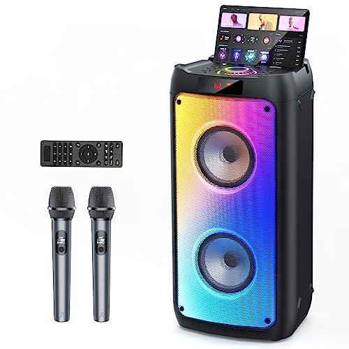 Sistema Karaoke Portatile JYX con Doppi Microfoni e Luci RGB