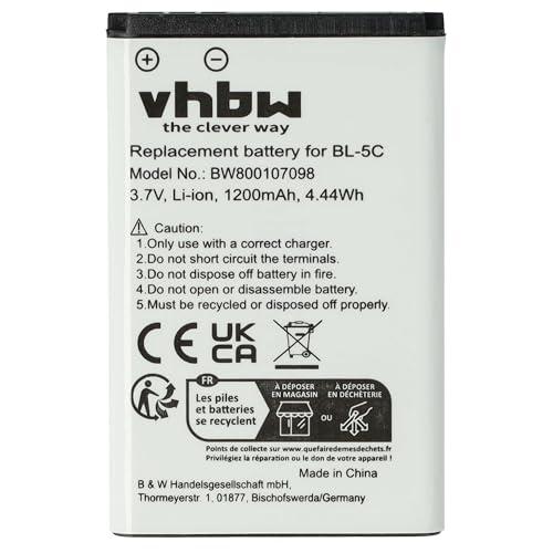 Batteria vhbw compatibile con Saiet BASIC, Pronto Max, SCUDOtre+ smartphone cellulare (1200mAh, 3,7V, Li-Ion)