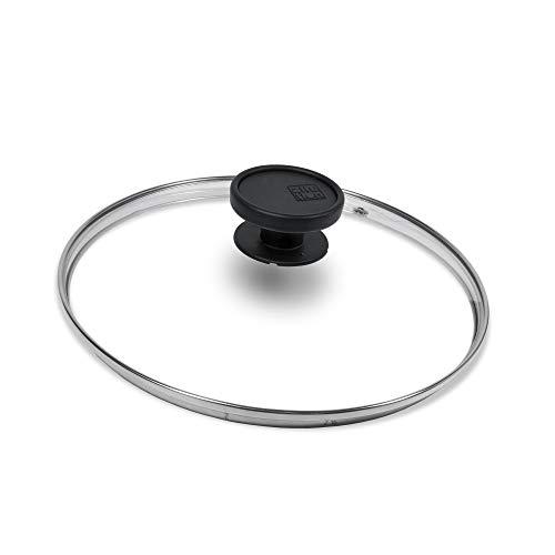 Alluflon Coperchio in Vetro con Bordo in Acciaio Inox, 24 cm