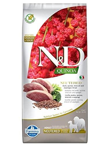 N&D Quinoa Dog Duck, Broccoli & Asparagus Neutered Adult Medium & Maxi 12 kg