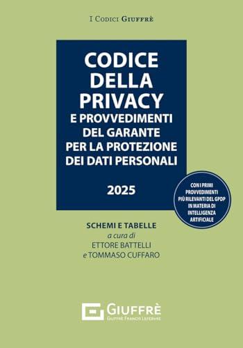 Codice della privacy e provvedimenti del garante per la protezione dei dati personali 2025