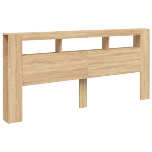 Testiera Letto a LED Rovere Sonoma 220 cm in Legno Multistrato vidaXL