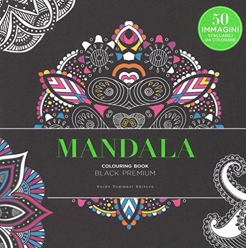 Mandala. Black premium. Colouring book antistress