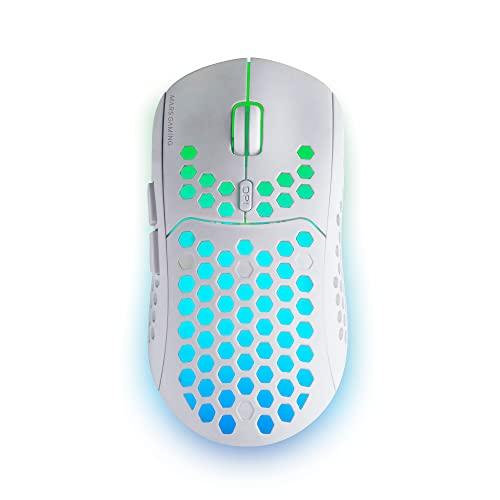 Mars Gaming MMW3W Mouse Gaming Wireless RGB Ultraleggero Bianco