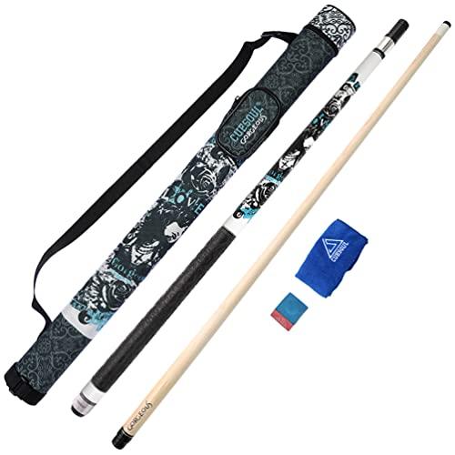 CUESOUL Stecca da Biliardo Professionale 58 Pollici, 19 Once, Punta 13mm (Bianco)