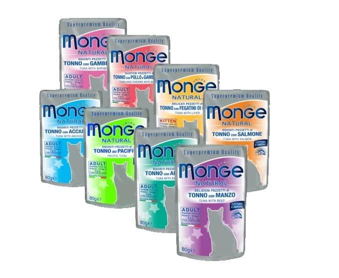 Monge Natural Superpremium Gatto - Deliziosi Gusti Misti in 24 Pratiche Buste