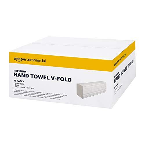 AmazonCommercial Asciugamani di Carta Piegati a V, 2 Veli Premium, 3150 unità